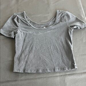 SO Women's Gray Short Sleeve Crop Top
